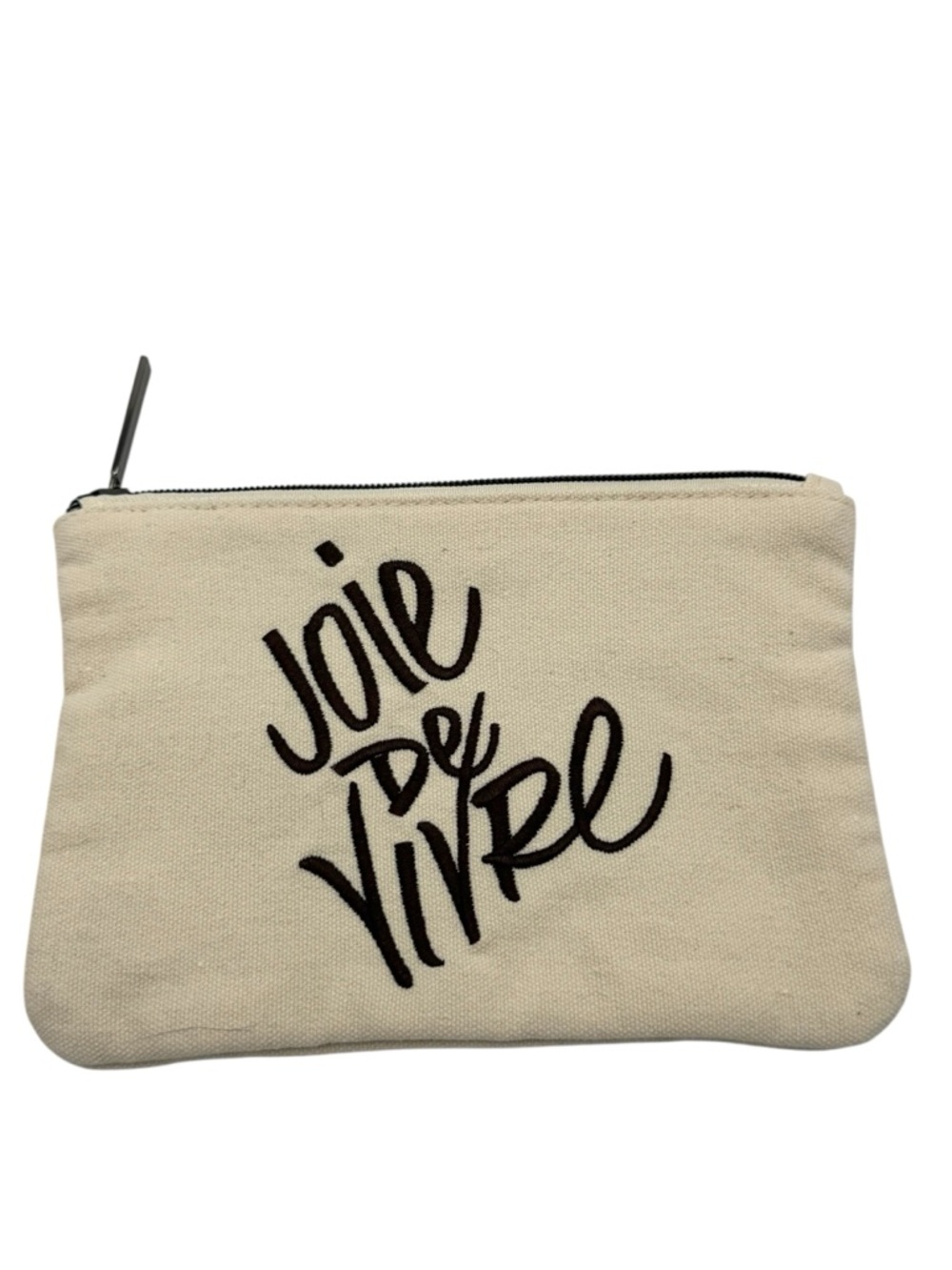 Canvas Cosmetic Pouch in Natural Beige - Unbranded